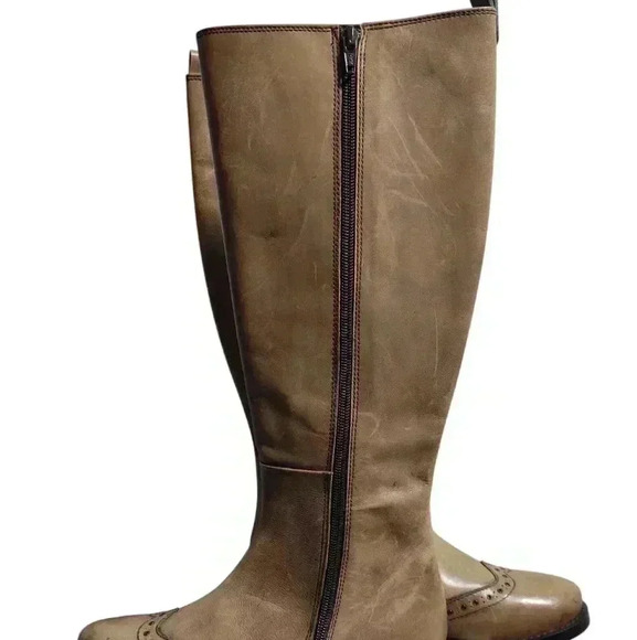 NICO NERINI Vero Cuoio Brown Leather Zip Up Riding Boots Size 38 US 8 - Picture 11 of 14